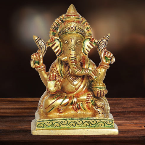 Brass Ganesh Ji God Idol Statue 1.22 Kg